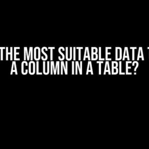 What is the Most Suitable Data Type for a Column in a Table?